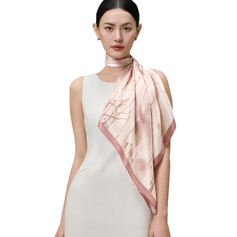 Shanghai Story 100% Mulberry Silk Scarf 12mm Plain Crepe Shawl Square Scarf Gift Box Teacher's Day Gift