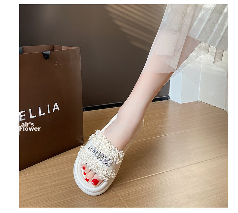 Cartelo Crocodile Women's Sandals Summer New Fashion Rhinestone Flat Casual Shoes Beige 36 14