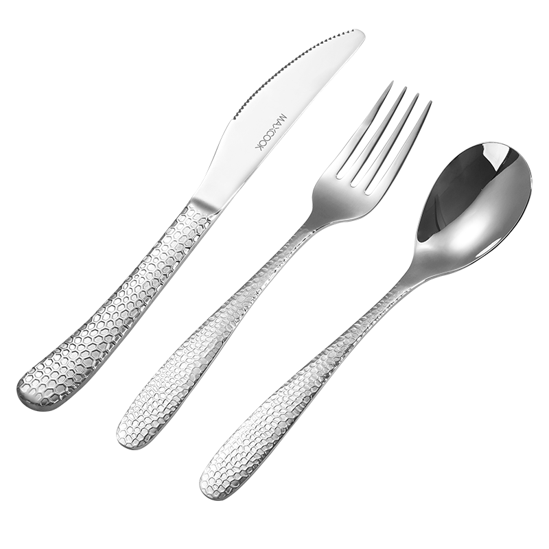 MAXCOOK 316L Stainless Steel 3-Piece Steak Knife and Fork Set Western Cutlery Spoon Set MCGC4454