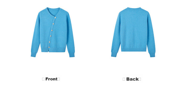 Mt Sky Blue Series Spring Fashion Faux Placket Slimming Commuter Knit Sweater Top 10