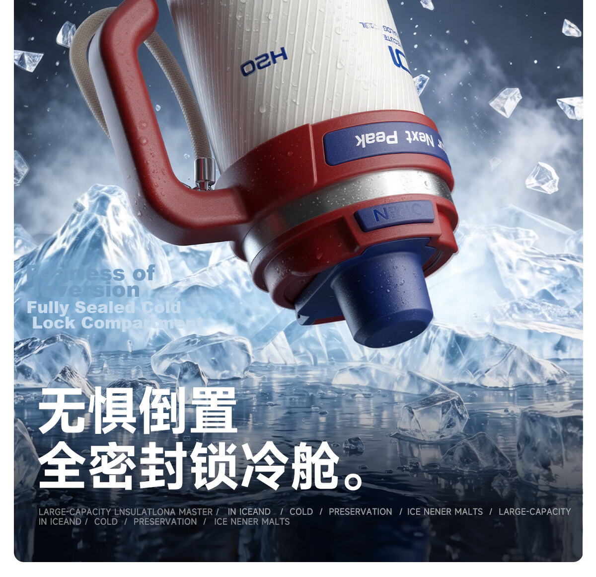 NRMEi Ice King Thermal Insulated Large Capacity Water Bottle Men's Giant Ceramic Liner Car Straw Cup 23