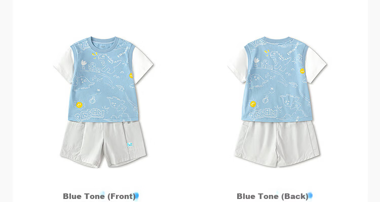 Balabala【balaOne】Kids Short Sleeve Set Boys and Girls 2-Piece Summer 2026 Quick-Dry Sun Protection 34