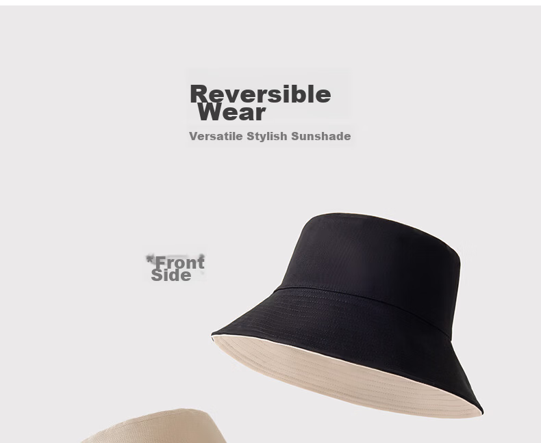 QUEEN.EASY Solid Color Reversible Fisherman Hat Women Summer Versatile Sunshade Sunscreen Bucket Hat Spring Autumn 2026 New Arrival 3
