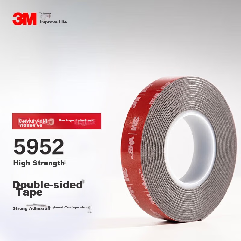 3M Double-Sided Strong Adhesive Tape, No Residue, High Temperature Resistant, Home Decoration, Building Materials, Household, Car Dash Cam, Spring Festival Couplets Tape 5952 Black 20mm*33m