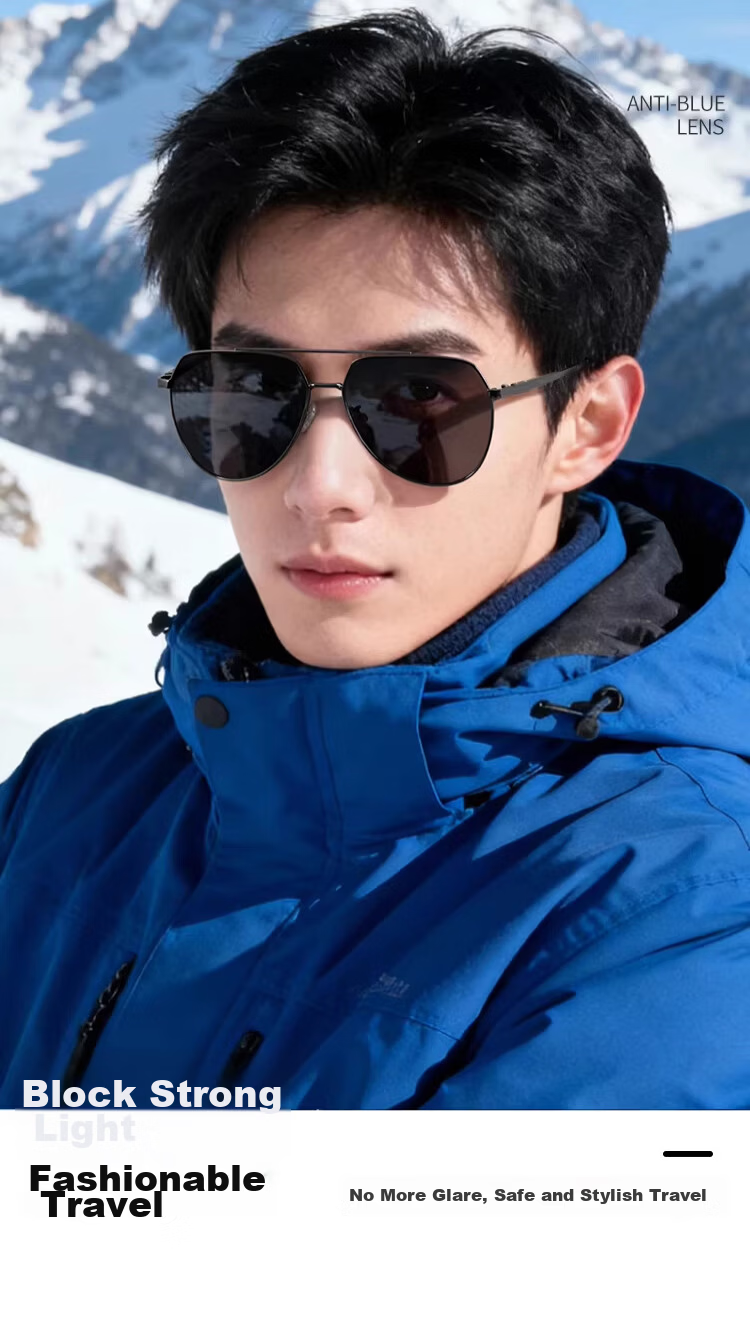 Jingchu Day and Night Dual-Use Driving Sunglasses for Men Polarized Fishing Pilot Frog Mirror Gun Frame (Smart Photochromic) 2