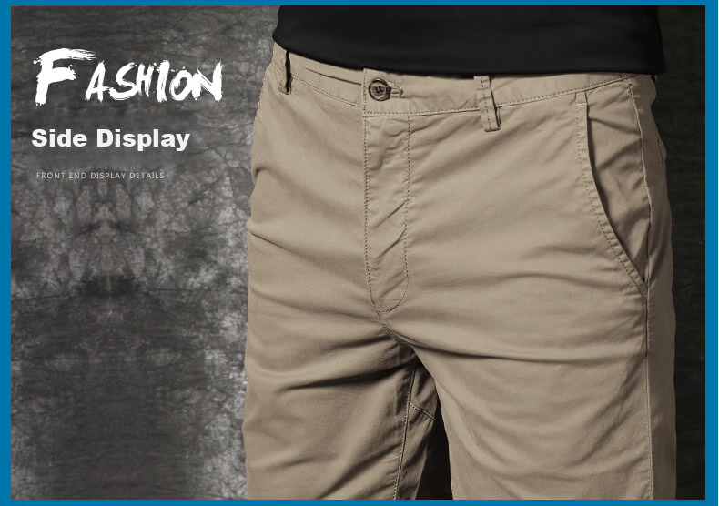 PLAYBOY Men's Summer Thin Straight Slim Multi-Pocket Casual Stretch Shorts 17
