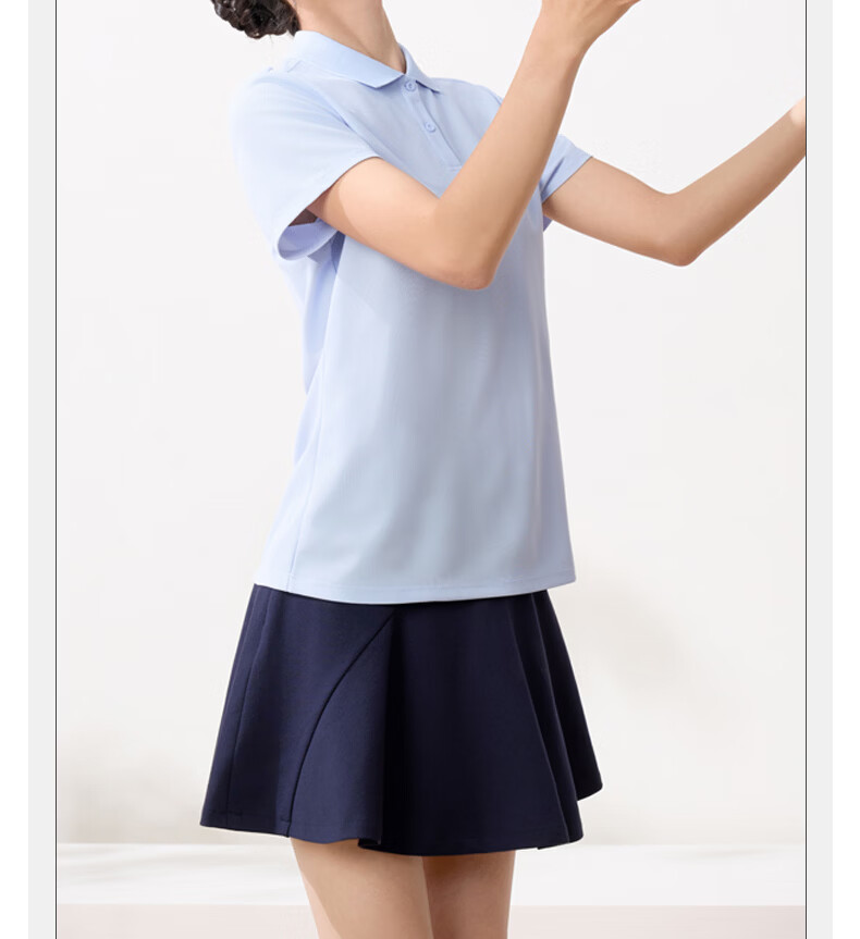 361° Women's Spring Summer Sports Polo Shirt Quick-Dry Fitness Casual Running Short Sleeve Top 662624111H-2 38