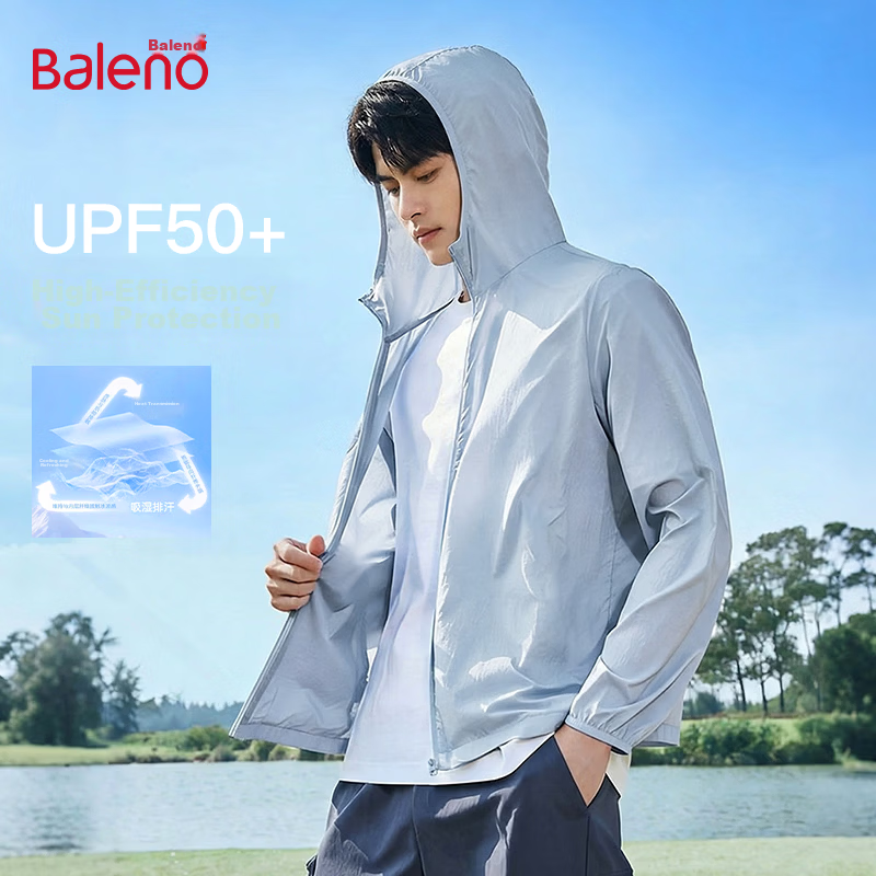 Baleno Men's Jacket Sun Protection Shirt 2026 Summer Lightweight Breathable Fishing Skin Jacket Outdoor Sports Sun Protection Coat