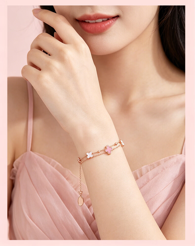 China Jewelry Lucky Four-Leaf Clover Silver Bracelet for Women 2026 New Style Birthday Qixi Festival Valentine's Day Gift for Girlfriend and Best Friend 13