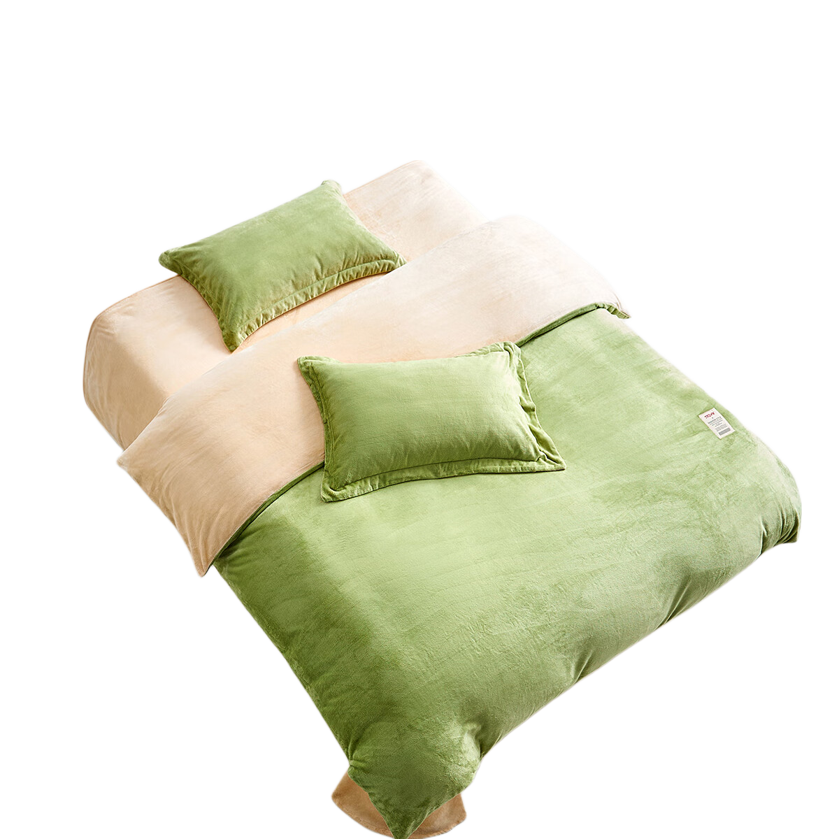 LOVO Luolai Flannel Milk Velvet Four-Piece Set Anti-Static Thickened Double-Sided Duvet Cover Double 200*230cm Autumn Winter