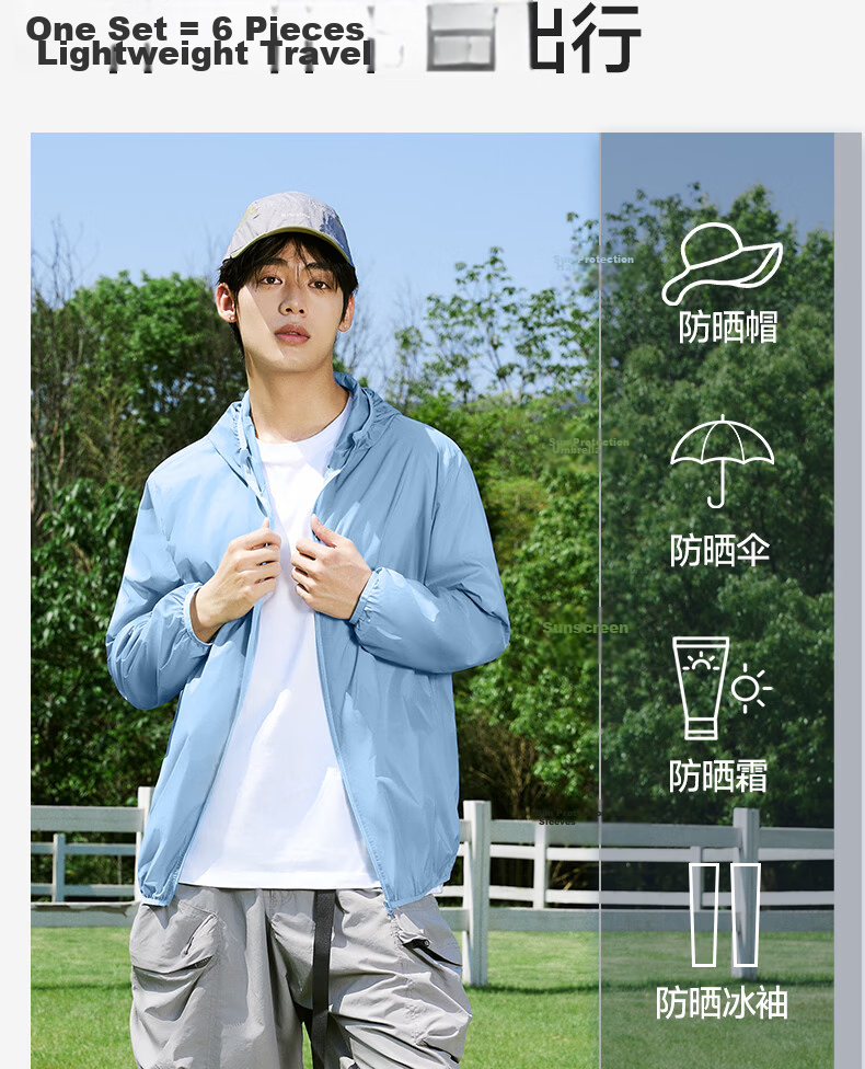 GENIOLAMODE Semir Group Men's Summer Lightweight Quick-Dry Breathable Sun Protection Jacket Outdoor Fishing Skin Jacket 11