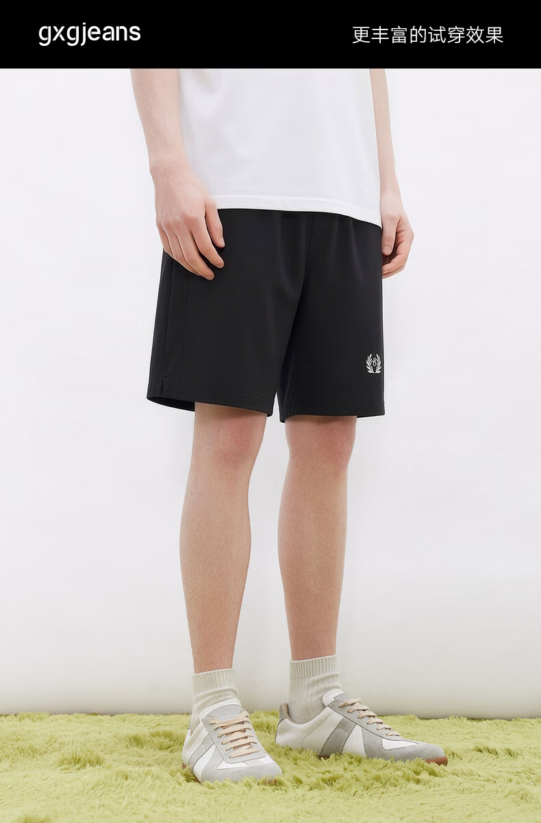 Gxgjeans Men's Small Label Design Sporty Loose Fit Cargo Casual Shorts 26 Summer New Black 175/L 6