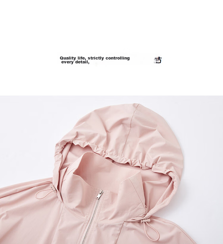 Demana Antibacterial Ice Algae Mud Spring Tech Hooded Drawstring Hem Loose Fit Petite Women's Jacket 15