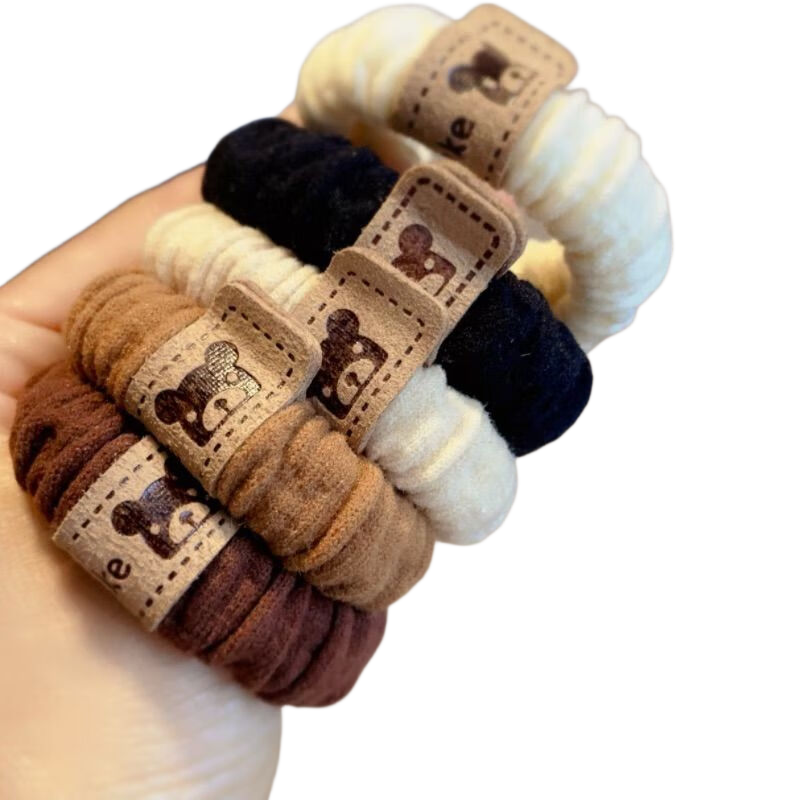 Huangjiamima 10 High-Elasticity Bear-Shaped Hair Ties, Gentle on Hair, Ponytail Holders, Hair Bands, Hair Accessories, Holiday Gift