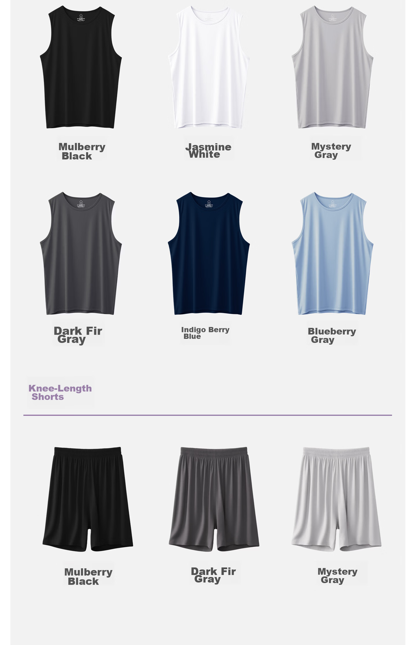 Jianyun Modal Men's Lightweight Ice Silk Cool Sleeveless T-Shirt Undershirt Base Layer Sports Fitness Summer Top 19