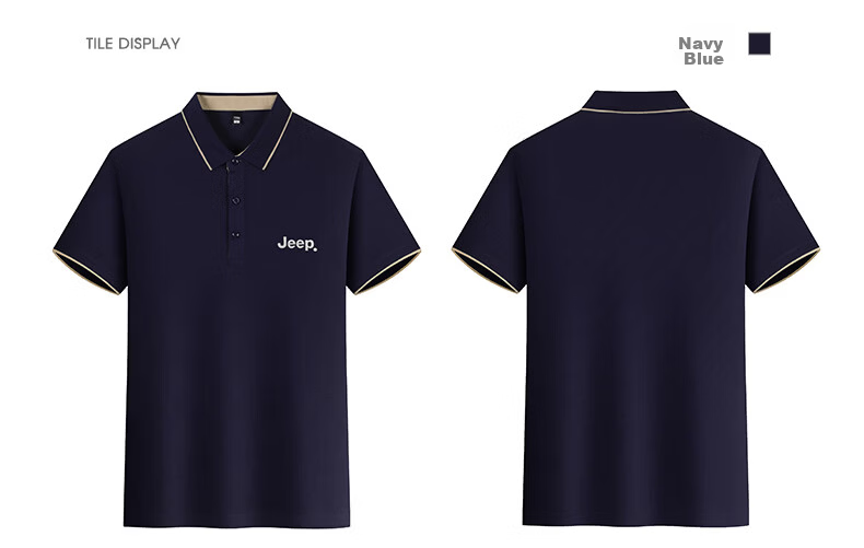 JEEP Polo Shirt for Men, Summer Breathable Short-Sleeve, Turn-Down Collar Quick-Dry T-Shirt, Business Father's Day Gift, Black, 3XL 25