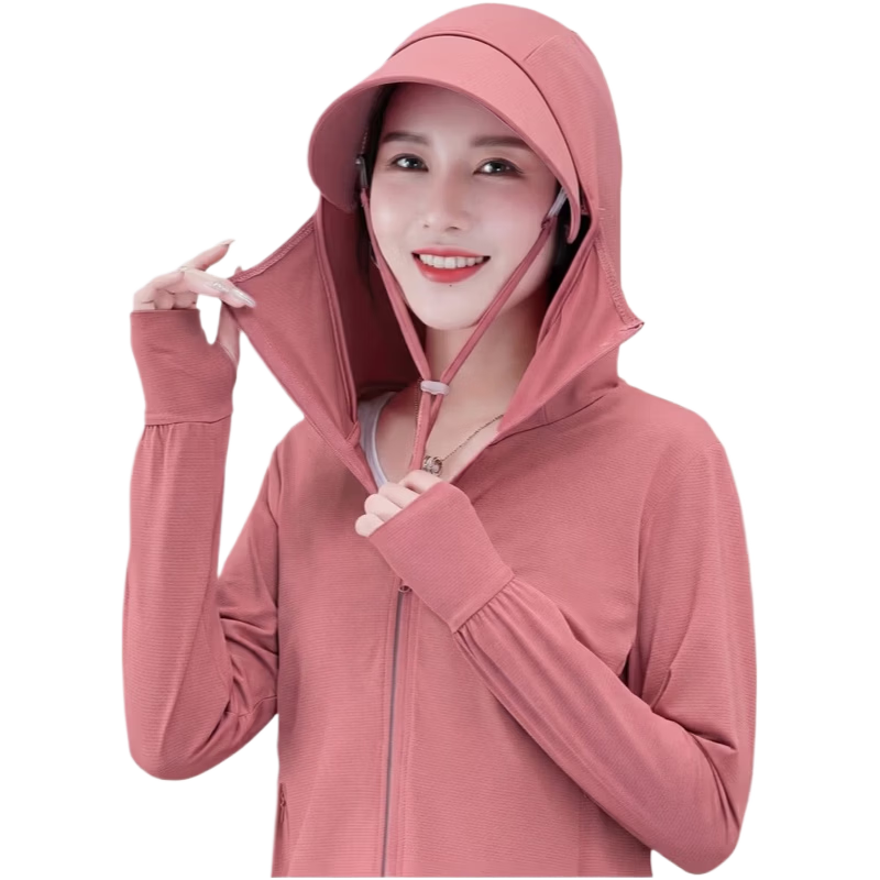 AEMAPE Mother's Day Women's Ice Silk Sun Protection Jacket Summer UV Protection UPF50+ Outdoor Lightweight Breathable Loose Fit Sunblock Shirt