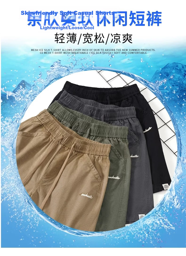 ROMON Men's Cotton Work Shorts Summer 2026 New Loose Straight Casual Mid-Length American Style Thin Five-Point Pants 8