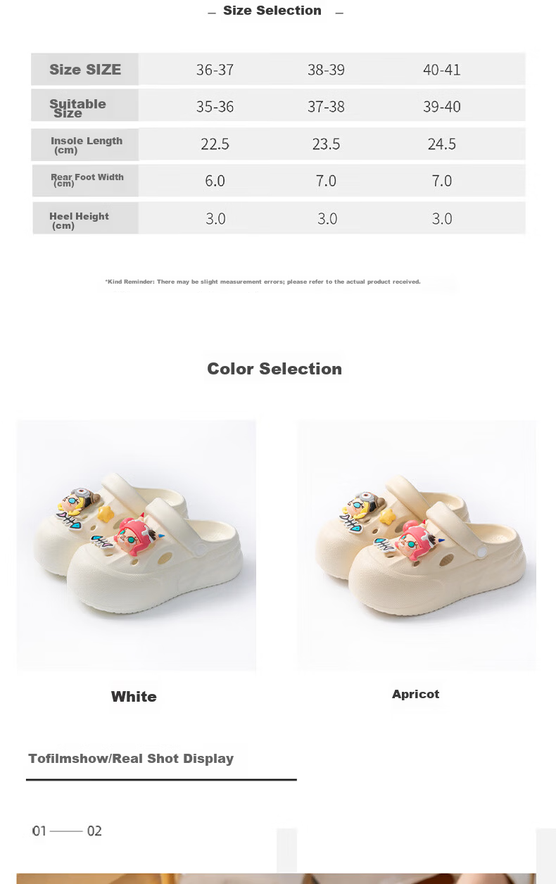 AILAIJIA Molly Thick Sole Platform Holey Shoes for Women Beach Shoes Black Size 38 7