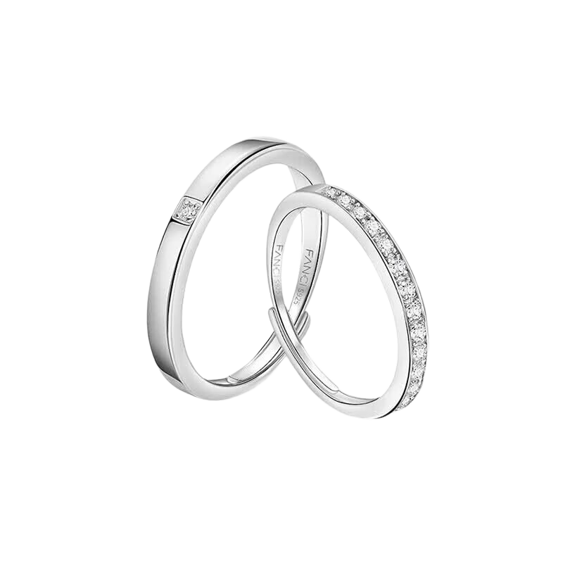 FanciFanci Beautiful Couple Rings 925 Silver Adjustable Birthday Anniversary Gift for Girlfriend