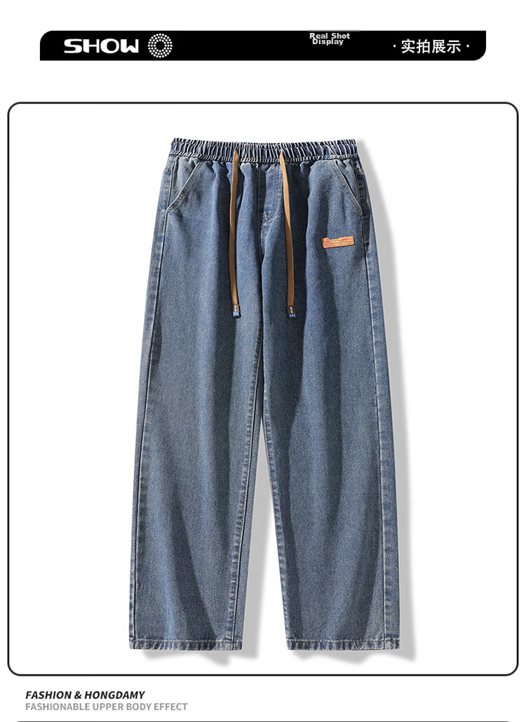 TUCANO Women's Jeans Loose Slim High Waist Wide Leg Casual Trendy Straight Pants Mid Blue 2XL 9