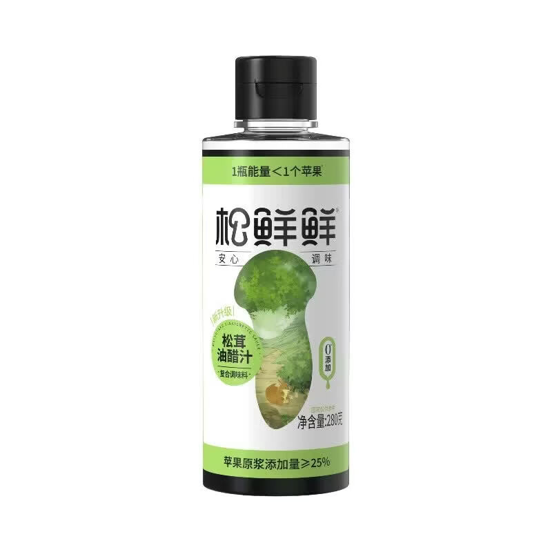 松鲜鲜松茸油醋汁280g【0脂肪】水煮菜日式沙拉汁拌蔬菜低脂蘸料
