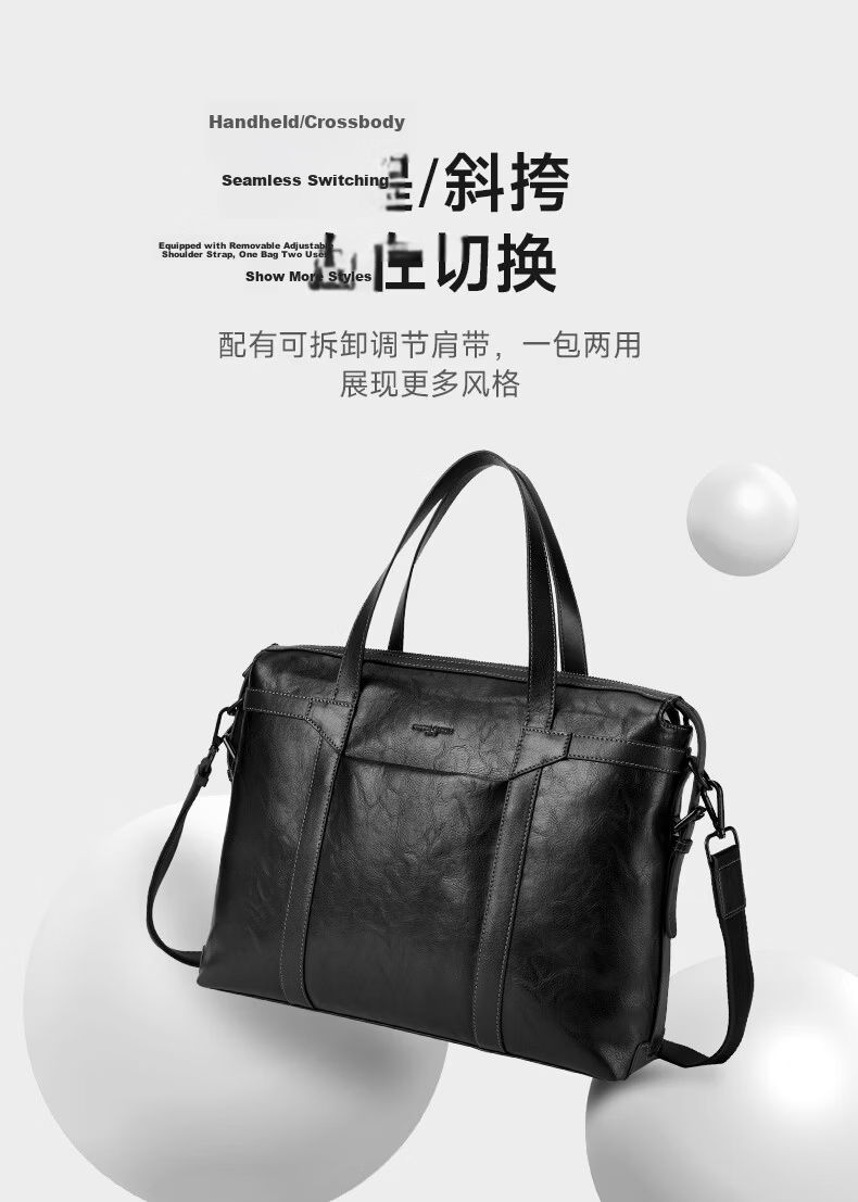 Pierre Cardin Business Commuter Lightweight Large Capacity 16-Inch Briefcase Handbag Birthday Gift for Boyfriend Husband 9