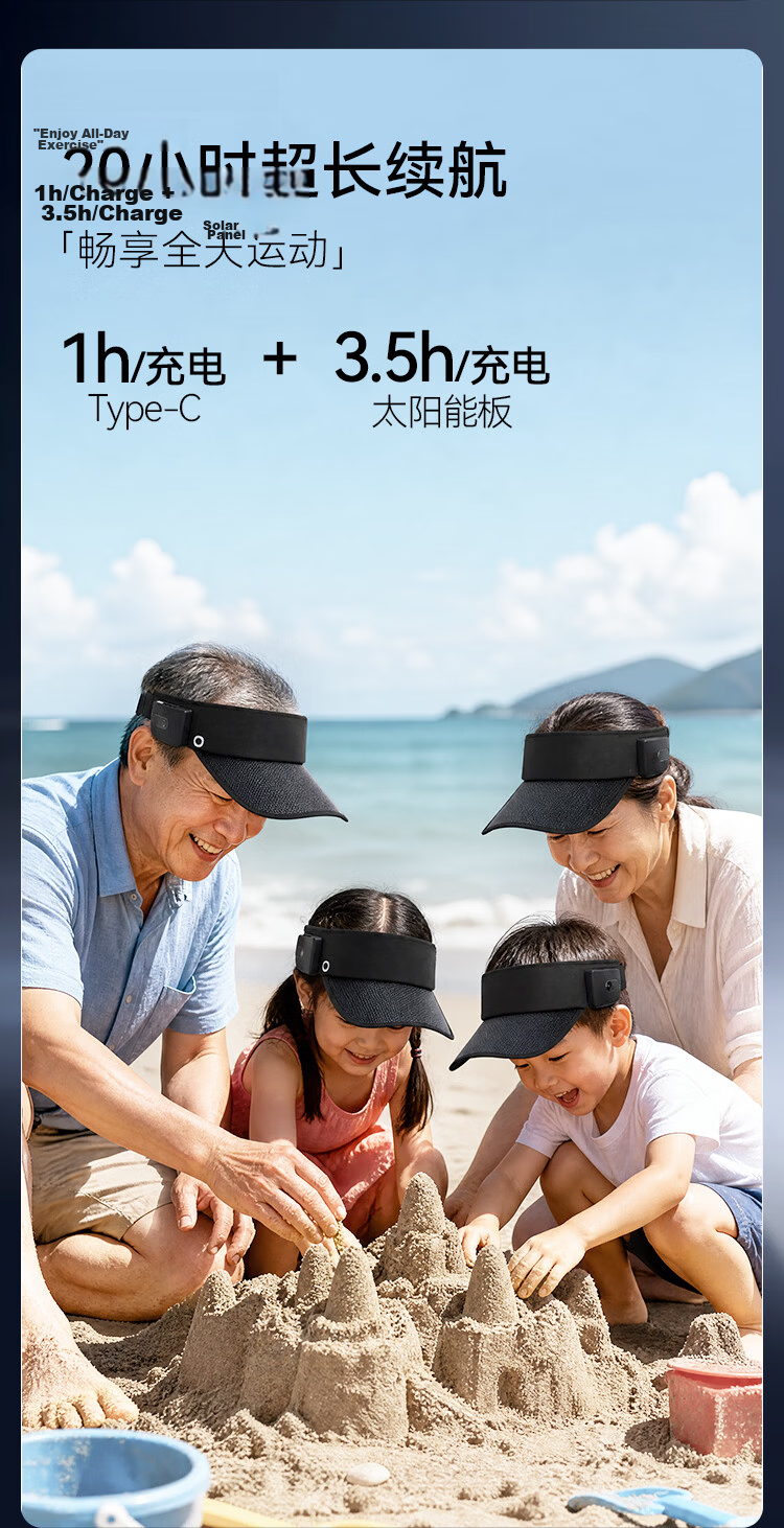 JD Jingzao Singing Hat Music Sunshade Hat Solar Rechargeable Bluetooth Speaker Sun Protection Hat Gift Box Set 4