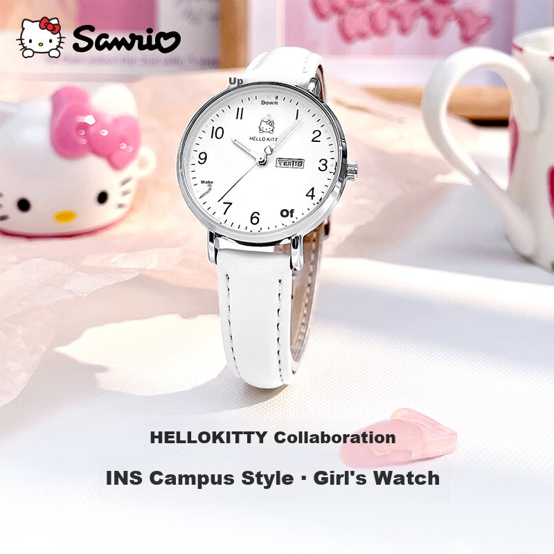 Hello Kitty Student Exam Watch for Girls Middle and High School Quiet Quartz Movement
