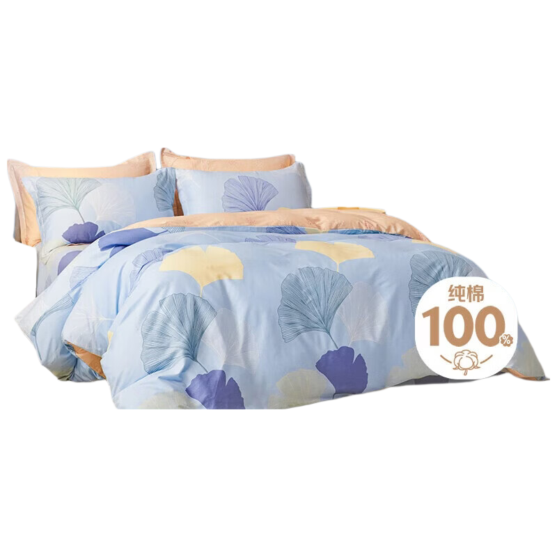 Hengyuanxiang Pure Cotton Duvet Cover, Single Piece, 100% Cotton Printed Quilt Cover, Double Bed Linen, 220*240cm