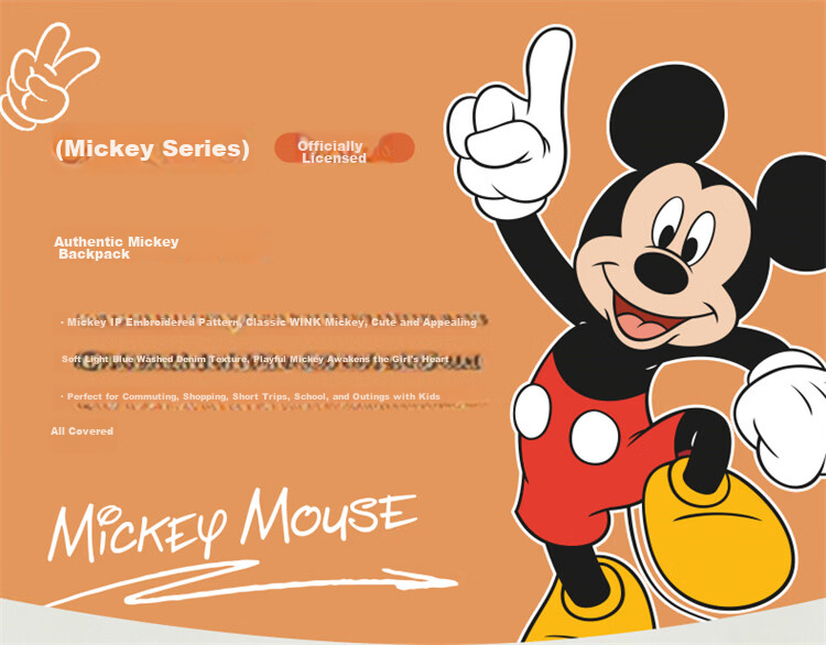 Disney Women's Backpack Mickey Shoulder Bag Fashionable Girl's Backpack Birthday Gift for Women Gift Box Set 5