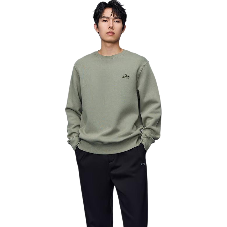 HLA Men's Autumn 25 Mountain Series Round Neck Embroidered Soft Long Sleeve Men's Sweatshirt