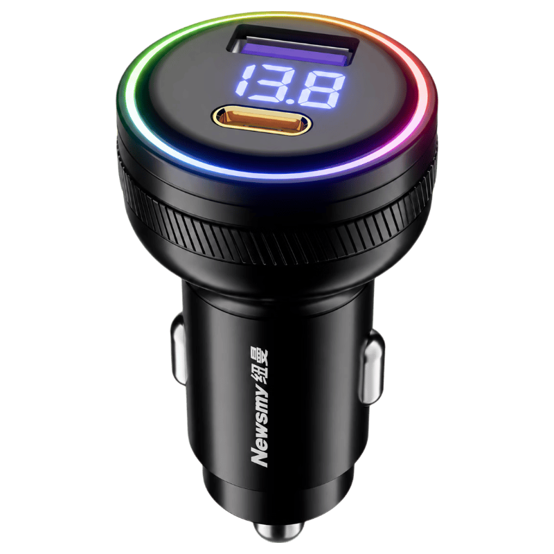 Newsmy 100W Car Charger Super Fast Charging Compatible with OnePlus Realme Huawei Supports OPPO/VIVO Dual Port Fast Charging