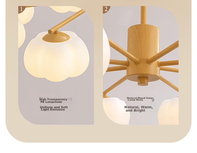 OPPLE Full Spectrum Cream Style LED Decorative Ceiling Fan Light Chandelier Bedroom Light Oscillating Smart Cream Bubble 4-Head 12