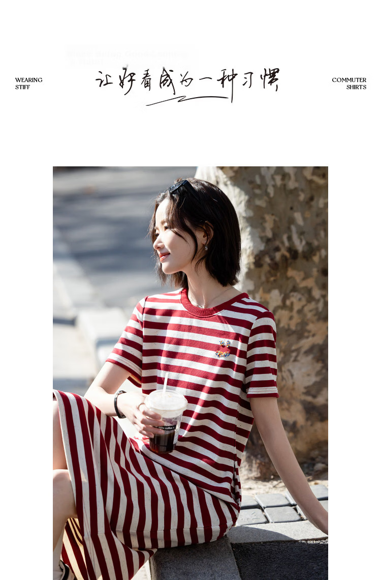 Demana Fresh Cloud Cotton Summer Round Neck Smile Bead Embroidery Short Sleeve Straight Loose Dress for Women Premium Feel 10