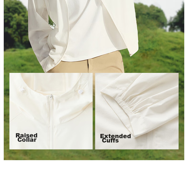VVC Men's Summer Outdoor Ice Cooling Lightweight Breathable UV Protection Sun Protection Jacket Almond Beige XL 8