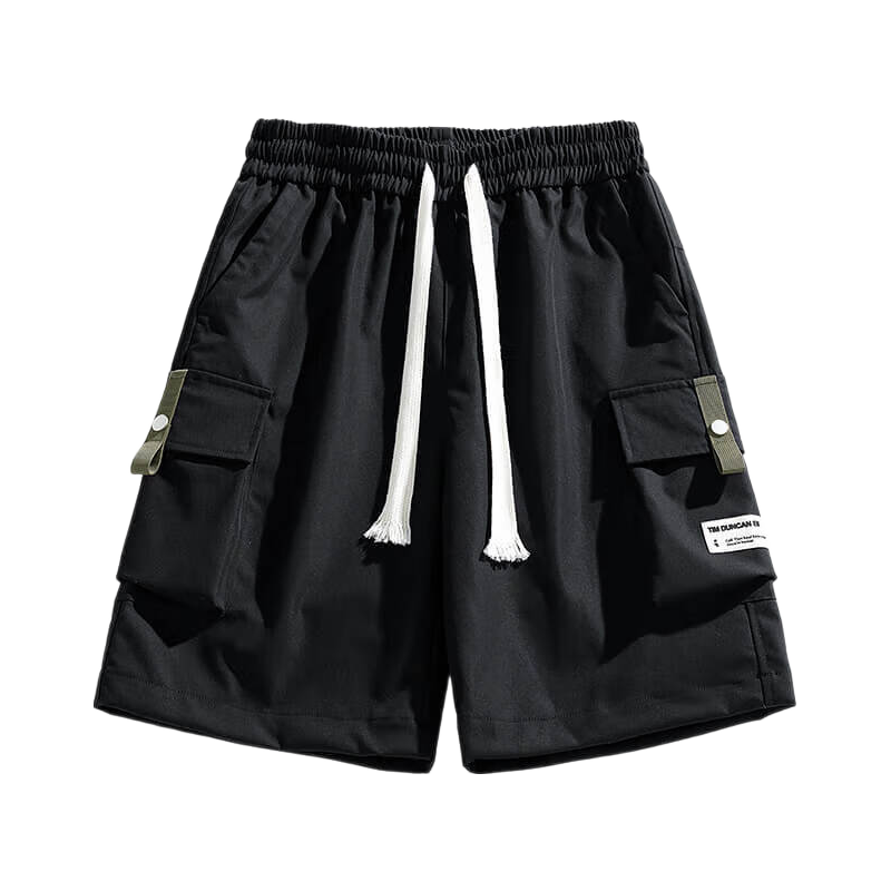 TUCANO Men's Shorts, Summer Loose-Fitting Breathable Wear-Resistant Comfortable Sports Running Versatile Three-Quarter Length Pants, Black, 2XL