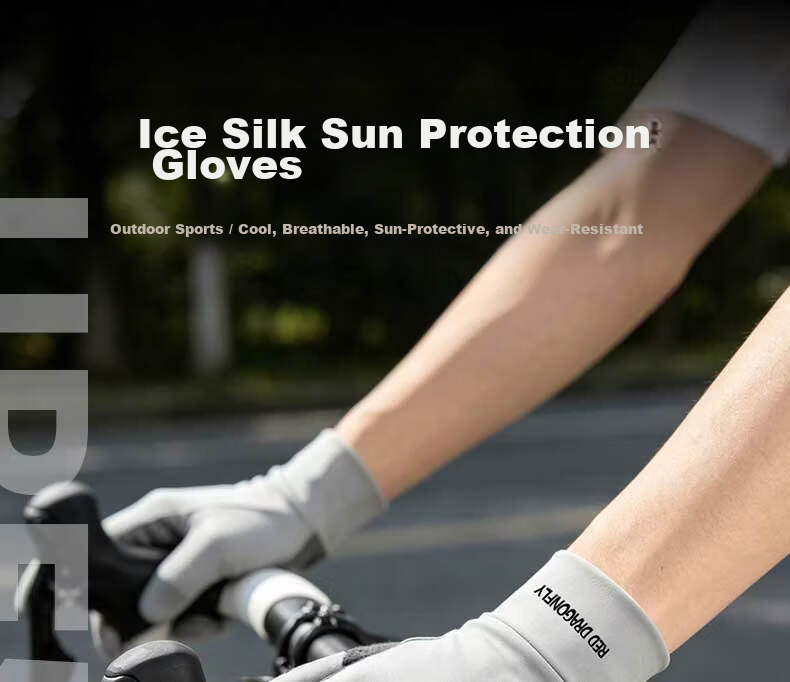 RED DRAGONFLY Unisex Summer Sunscreen Cycling Gloves Thin Breathable Non-Slip Outdoor Sports Delivery Gloves 1