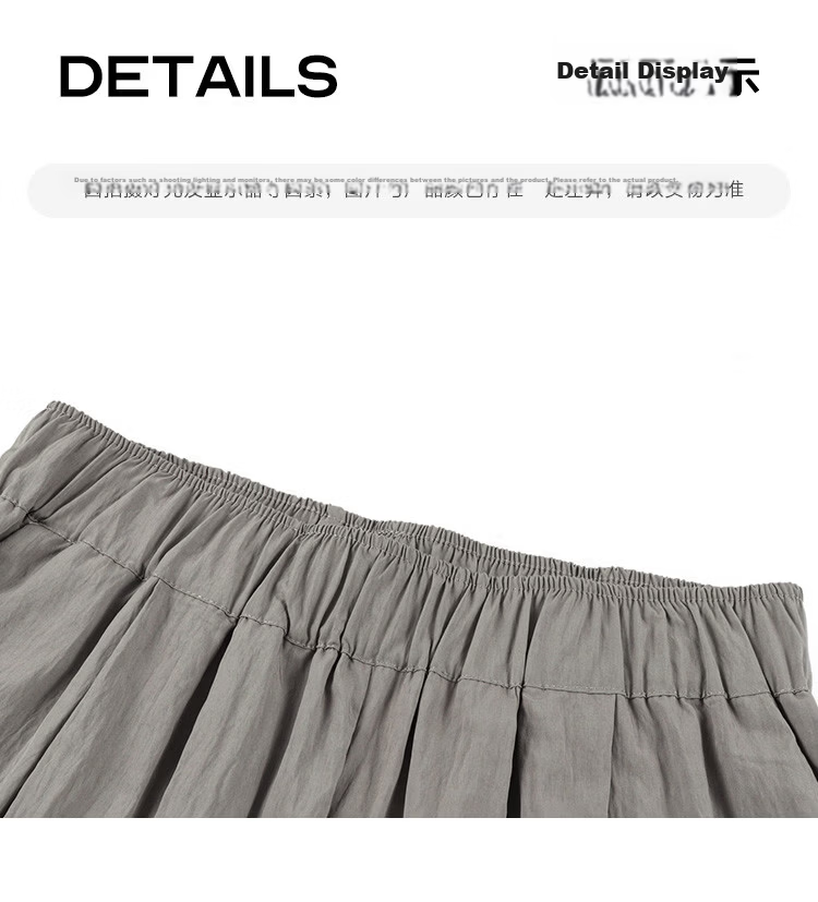 Demana Pleated Casual Pants Summer Loose Comfortable Elastic Waist Wide-Leg Long Pants for Women 18