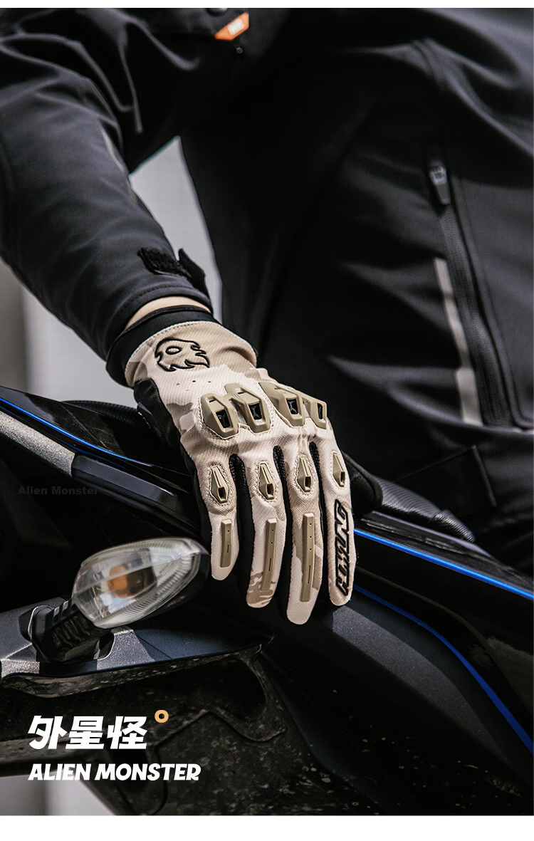 Alien Howl Summer Motorcycle Riding Gloves Off-Road Motorbike Anti-Fall Breathable Knight Gear Men Touchscreen Red S 21