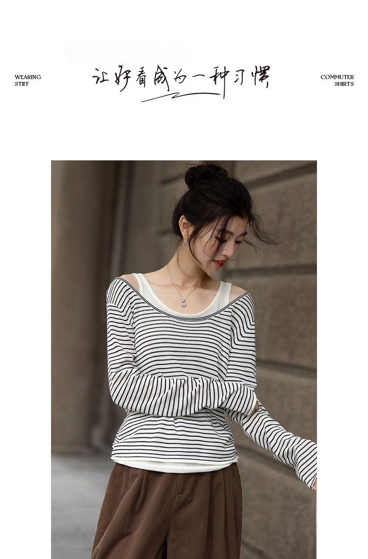 Demana Linen Lyocell Blend Sweater Spring Faux Two-Piece Striped Colorblock Knit Vest for Women 8