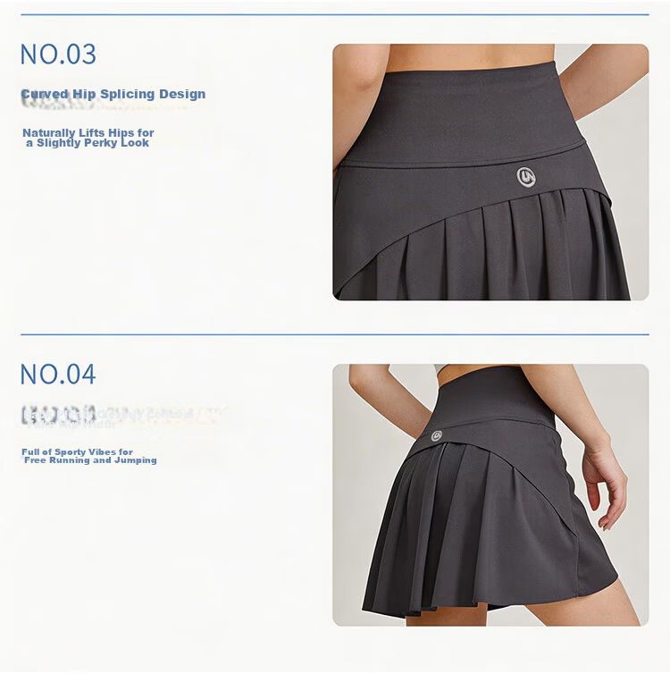 Langsha Ice Silk Sports Skirt Women Summer New Quick-Dry Anti-Exposure Yoga Skirt A-Line Small Size Sun Protection Half Skirt 7