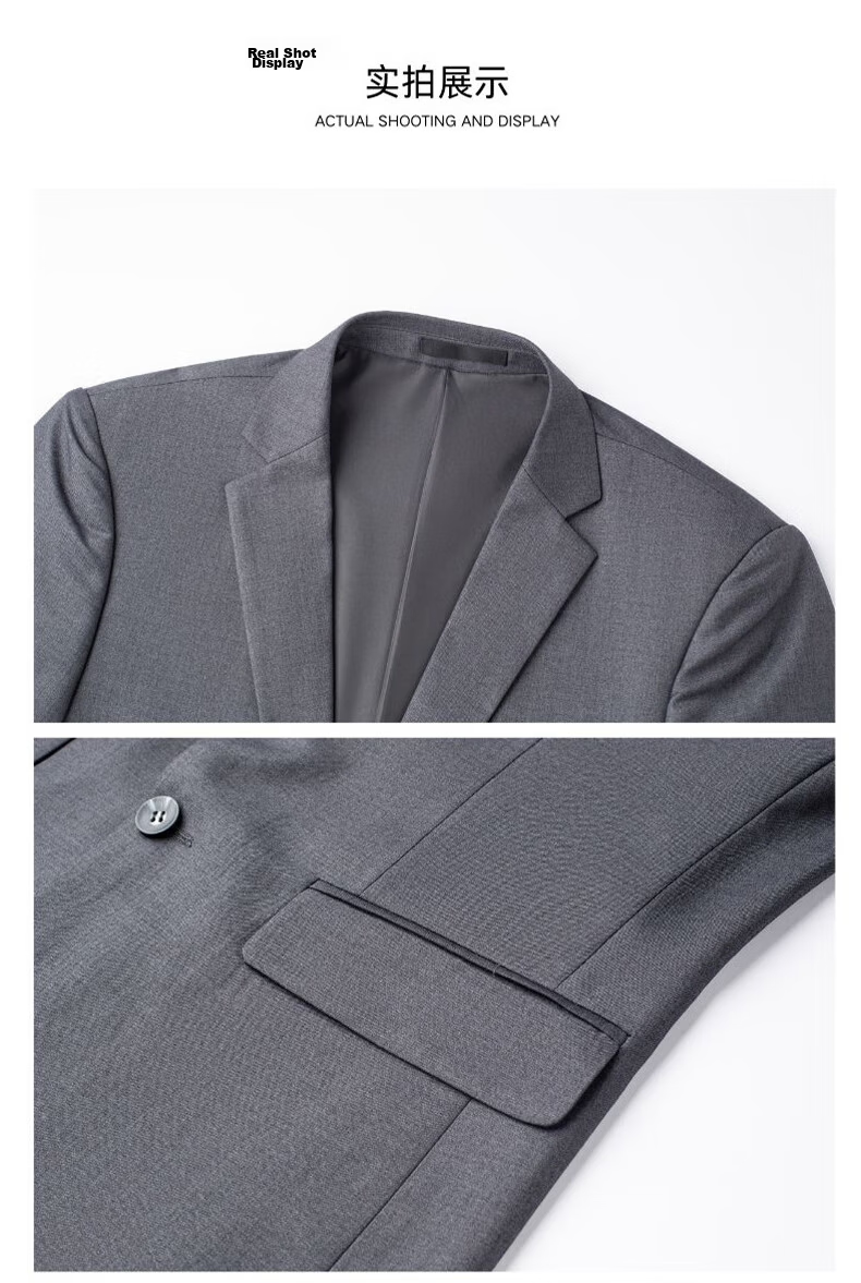 Romon Casual Blazer Men's Four-Season Professional Suit Business Wedding Groom Attire Qing 180A 11