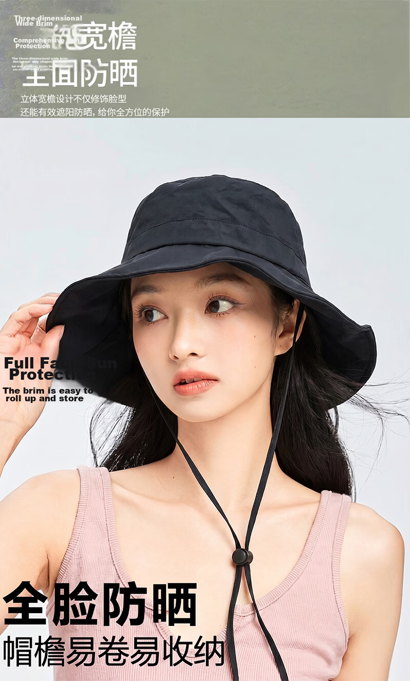 MMOPTOP Quick-Dry Sun Protection Fisherman Hat Women Simple Bucket Hat Wide Brim Breathable Lightweight Foldable Sunshade Hat Men 2