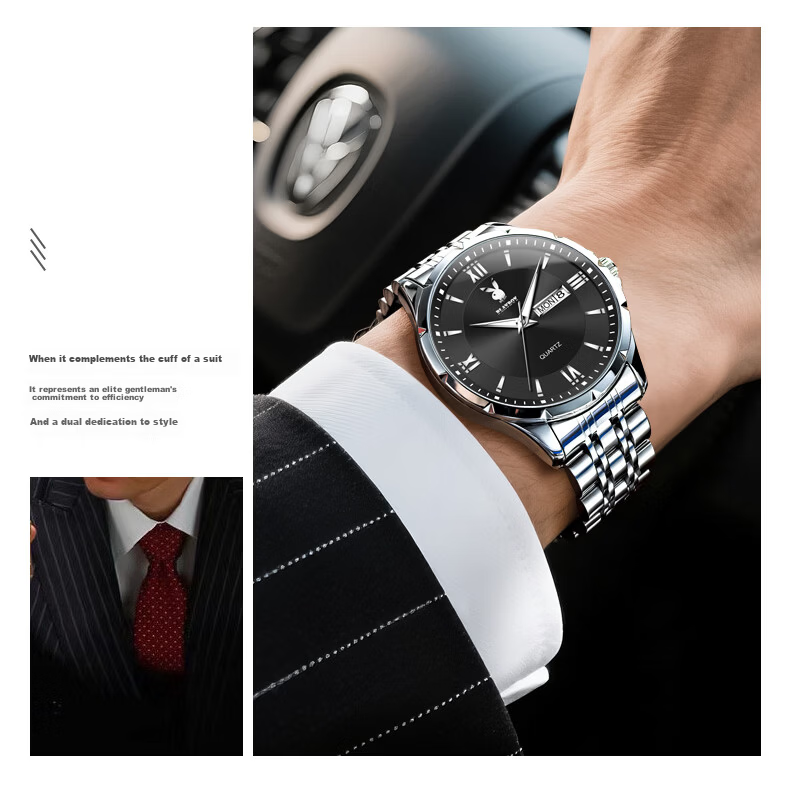 PLAYBOY Authentic Men's Fashion Minimalist Quartz Watch Waterproof Men's Watch 2026 New Model Top 10 Brand 2