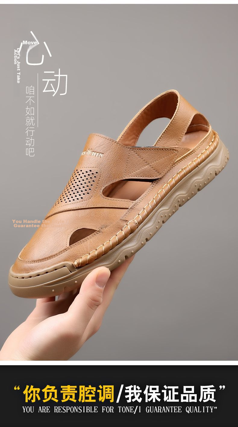 Jingzhenlianggong New Casual Sandals High-Grade Ultra-Soft Men's Breathable Sandals Wear-Resistant Non-Slip Yellow [Classic Model] Size 42 4