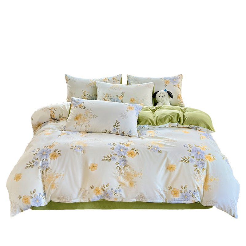 Grace Class A 100% Pure Cotton Duvet Cover, Single Piece, 7A Antibacterial All-Cotton Student Quilt Cover, Single Bedding Core, Qinghe, 150*200cm