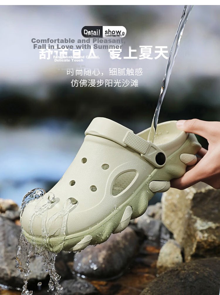 CARTELO Summer Men's Casual Outdoor Sandals New Hollow Sports Beach Shoes JS02 Black Size 44-45 6