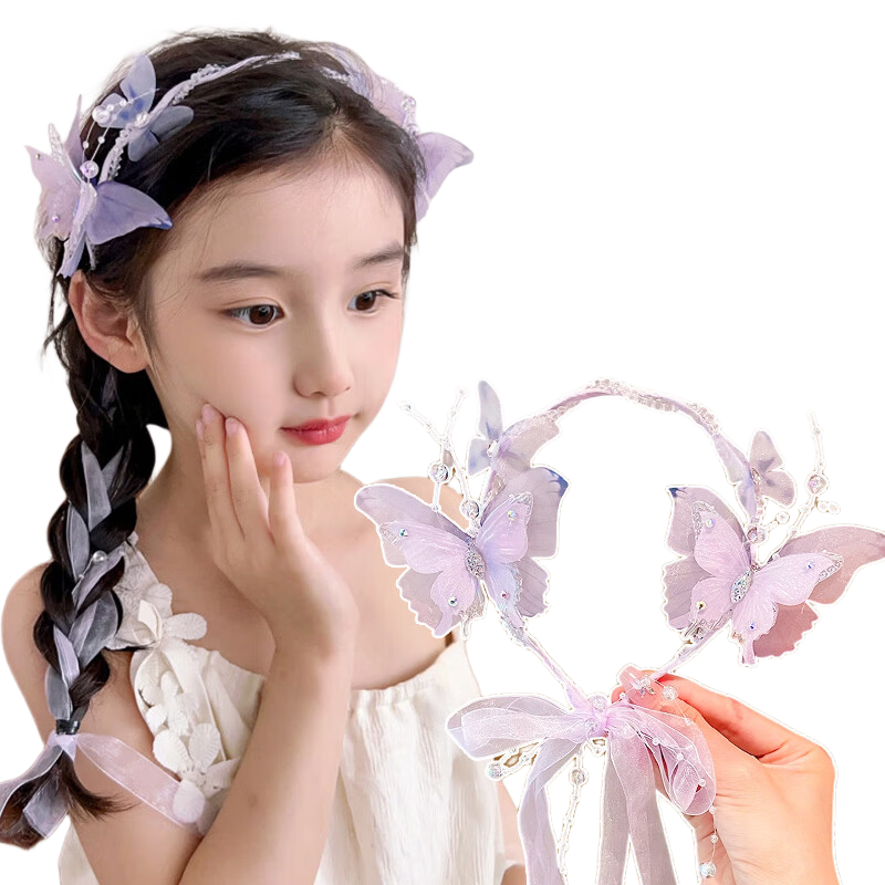 NIANFIN Children's Floral Braided Headband New Girls Princess Festival Stage Performance Vintage Style Photo Hair Accessories