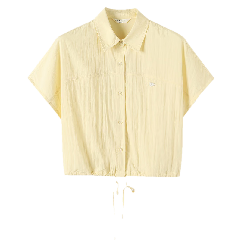 TonLion 2026 Summer New Women's Short Sleeve Shirt Lapel Batwing Sleeve Loose Simple Commuter Lightweight Summer Blouse